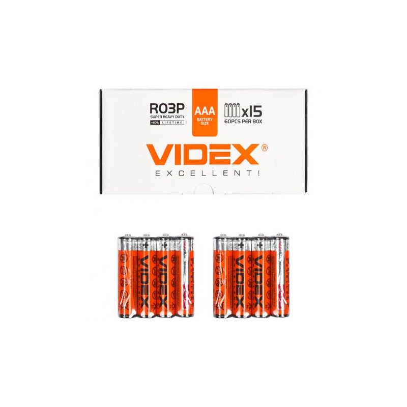 Батарейка Videx R03P / AAA 4pcs SHRINK