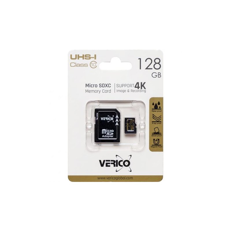 Карта памяти Verico MicroSDXC 128GB Class 10 (UHS-1)+SD adapter 600487