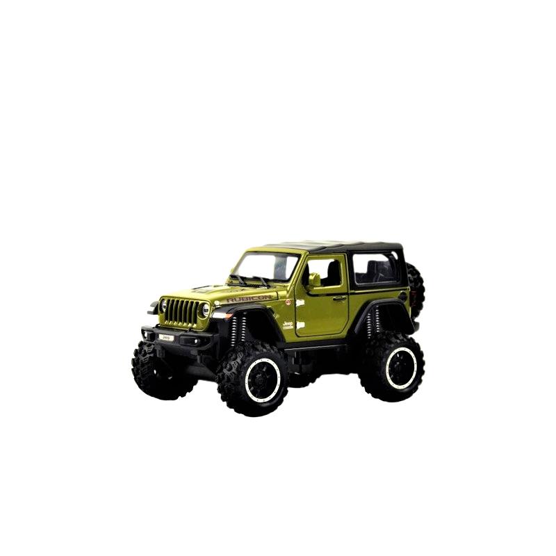 2401C-1 Металева машинка Mini Auto 1:24 Jeep Wrangler Rubicon Off-Road інерційна, світло, звук Зелений