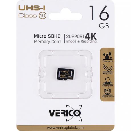 Карта памяти Verico MicroSDHC 16GB UHS-I (CL10) 1MCOV-MDH9G3-NN 600319