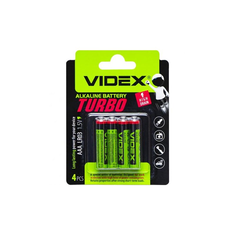 Батарейка Videx LR03 / AAA 2pcs Alkaline TURBO