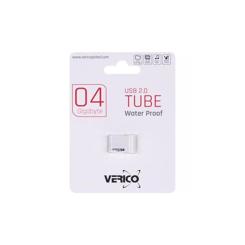 Флешка Verico USB 4Gb Tube White 1UDOV-P8WE43-NN