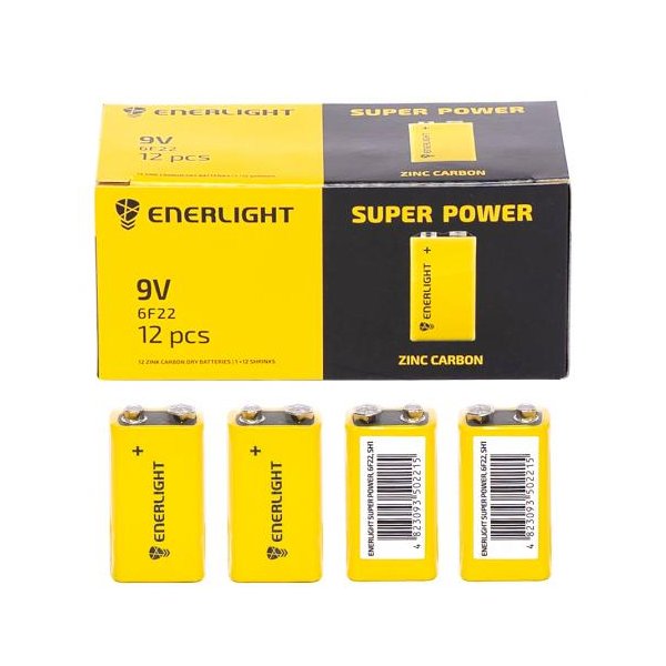 Батарейка ENERLIGHT 9V 6F22 502222