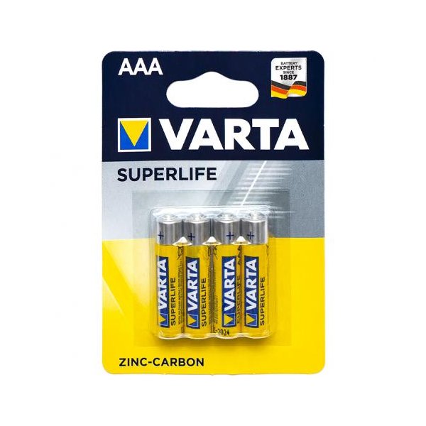 Батарейки R03 Varta Superlife ZcCb AАA 4 шт/блистер 676187