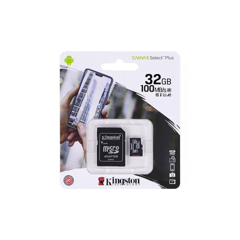 Карта памяти Kingston MicroSDHC 32GB UHS-I A1 (Cl10)+SDadapter 0044673