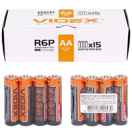 Батарейка Videx R6P / AA 4pcs SHRINK