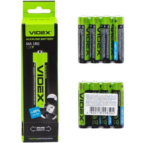 Батарейка Videx LR03 / AAA 4pcs SHRINK CARD