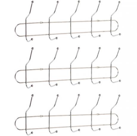 Вішалка настінна на 5 подвійних гачків, 40*8*13 см X2-254