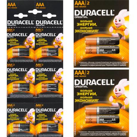 Батарейка Duracell LR-03 ААА по 20 штук на блістері