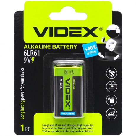 Батарейка Videx Alkaline 6LR61 (крона)