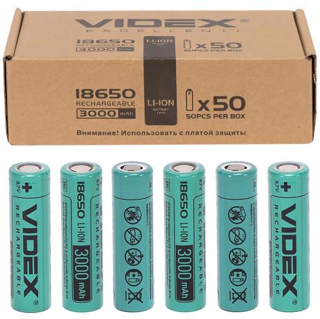 Акумулятори VIDEX Li-Ion 18650-P(БЕЗ ЗАХИСУ) 3000mAh