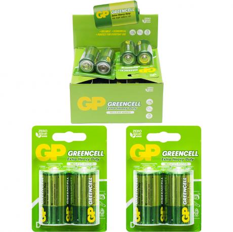 Батарейка GP GREENCELL 1.5V сольова, 13G-U2, R20, D GP-000089