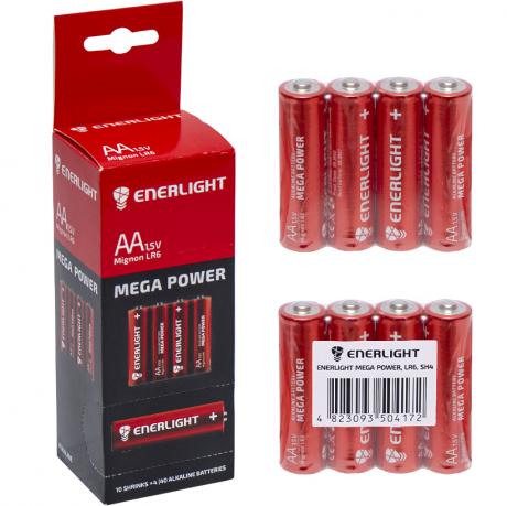 Батарейка ENERLIGHT Mega Power Alkaline LR-6 SP-4 AA 40 штук