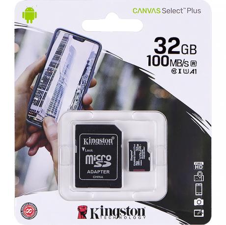 Карта памяти Kingston MicroSDHC 32GB UHS-I A1 (Cl10)+SDadapter 0044673