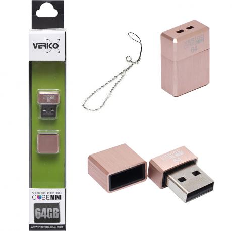 Флешка Verico USB 64Gb MiniCube Pink 1UDOV-M7PK63-NN