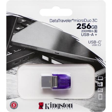 Флешка Kingston USB 256Gb DT microDuo 3C 3.2 (Type-A/Type-C) (200Mb/s)  328110